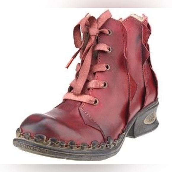 NWT Rovers Burgundy Crust Costa Steampunk Bohemian Leather lace up ankle boot 36 - Picture 1 of 5